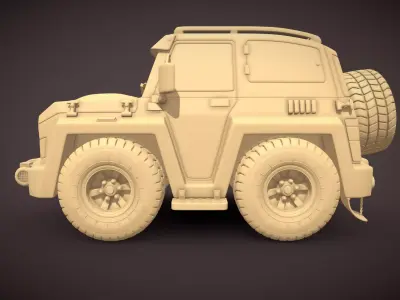 Jeep-Q8 Choro-Q Style 3D print model