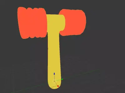 Its a toy hammer Low-poly 3D model