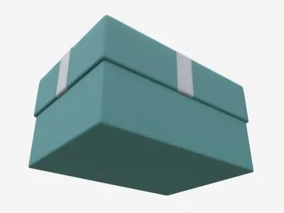 Jewelry Box with Ribbon 3D model