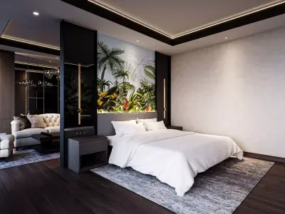 Hotel Suite Bedroom Blender - Fbx - Obj 3D model