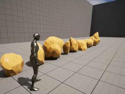 Stylized Middle-Size Desert Rocks Set vol 04 Low-poly 3D model