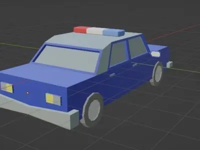 police car Free low-poly 3D model purchase