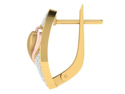 Solitaire Women Drop Earring 3dm STL OBJ FBX Render Details 3D print model order