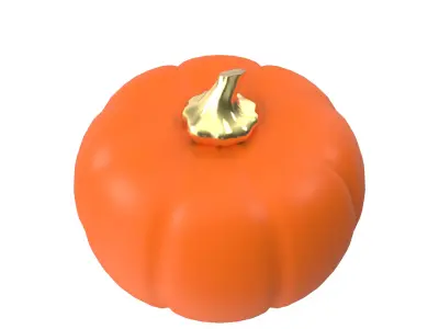 Orange Pumpkin Low-poly 3D model
