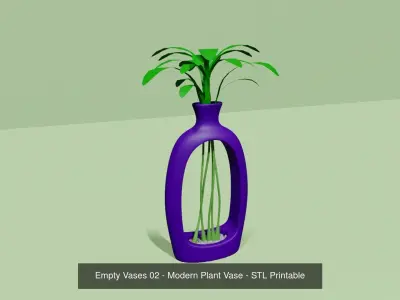 04 Empty Vases Collection - Modern Plant Vase - STL Printable