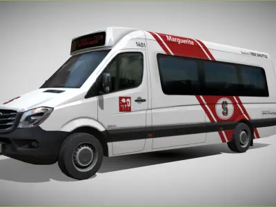 Marguerite freightliner free public shuttle Low-poly 3D model