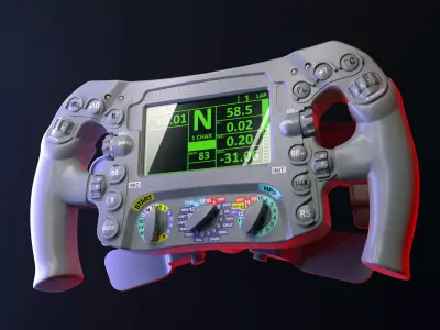Mercedes W07 F1 steering wheel 3D model