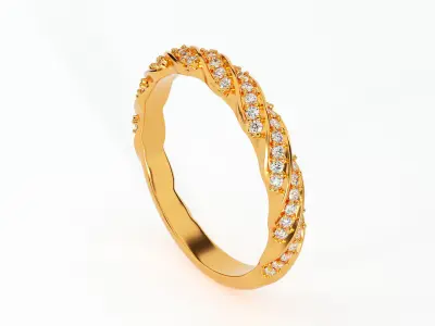 Elegant twisted ring 3D print model