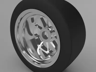 Race car wheel Low-poly 3D model