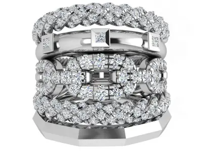Fashion Luxury Ring With Diamond 4304 3D print model