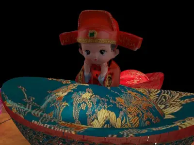 Chinese wedding doll groom  3D model