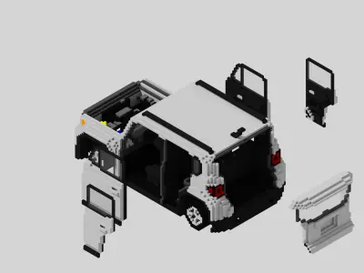 Car Jeep Renegade Voxel 3D model