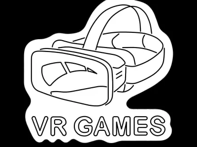 VR Games Neon Sign 3D model