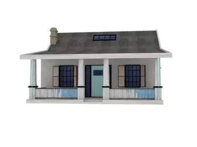 Villa house with porch 3D model