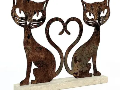 Cats metal decoration 3D model