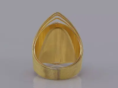Gold ring inspired by the sydney opera house 3D print model