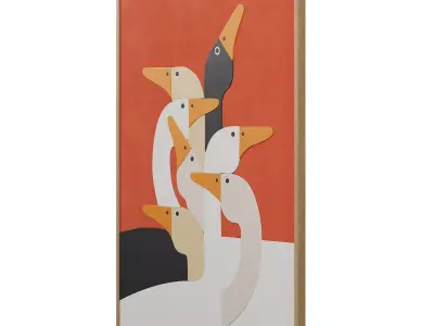 Group of geese wall art 3D model