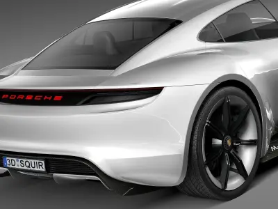  HQ LowPoly Porsche Mission E Concept 2015 Low-poly 3D model