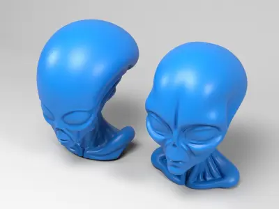 Alien heads 3D print model