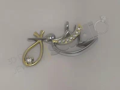 Luxury art pelican gem multi part model 3D print model