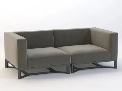Bloc Modular 2 Seater Sofa by Gloster 3D model