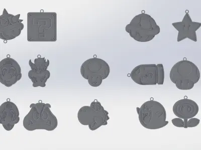 Mario Keychain Pack - 3D Print Model 3D print model
