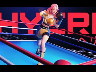 Low Poly Boxer - MMA Fighter - Hye Ri Low-poly 3D model
