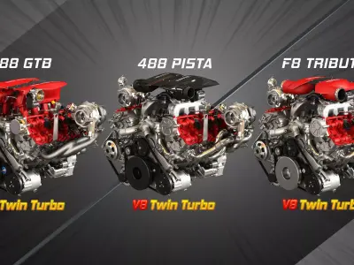 488 GTB - 488 Pista - F8 Tributo - V8 Twin Turbo Engines  3 in 1 3D Model Collection