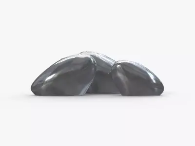 Aluminium Vase Set Low-poly 3D model