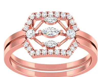 Diamond light gold ring 3D print model get