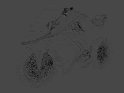 Concept Cyberpunk BIke 3D model