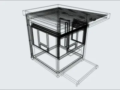 container guard booth 250cm x 250 cm plus roof many formats 3D model