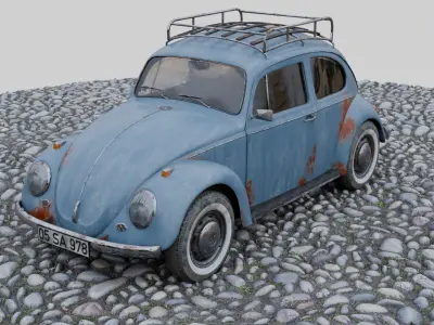 VW KAEFER BEETLE 1300 MODEL 1963 Low-poly 3D model