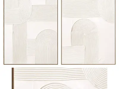 Plaster Two Photo Frame 504 Low-poly 3D model