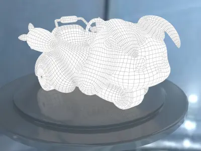 Rabbit headed car Free low-poly 3D model