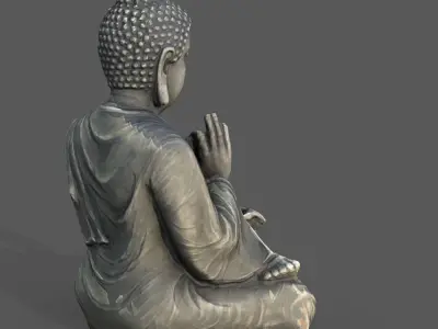 Buddha with ball Low-poly 3D model