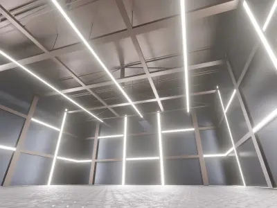 Car studio interior Low-poly 3D model