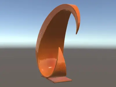 Sculptural Curved Metal Art Model Pack Low-poly 3D model