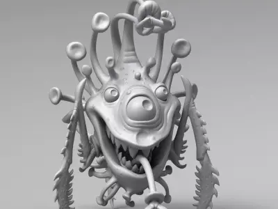 Funny coronavirus monster 3D print model 3D print model