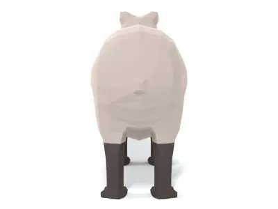Low Poly Cartoon Capybara Low-poly 3D model