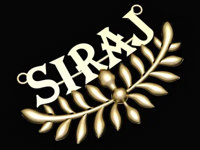 SIRAY NAME AND LEAF PENDANT 3DPRINTABLE MODEL  3D print model