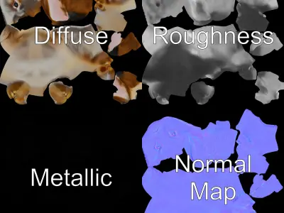 Realistic Rabbit Model Pack for D Rendering  Game Engines Low-poly 3D model
