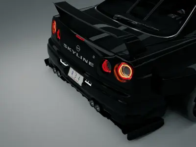 Nissan R34 Skyline widebody twin turbo 3D model