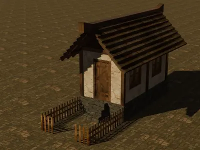 Medieval House 3 Free low-poly 3D model purchase