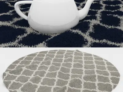 Round Rug Set 94 3D model