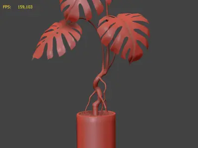 Monstera plant in pot 3D model