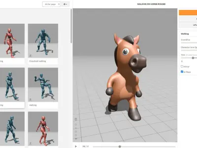 High-Quality 3D Cute Horse - Animated for Games Low-poly 3D model