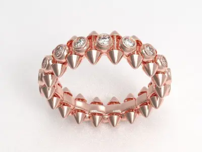 clash diamond ring all sizes support 3D print model