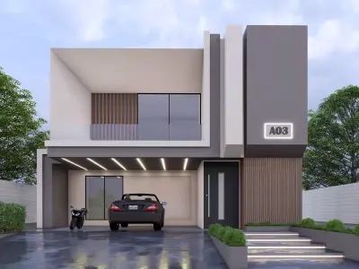 Modern Villa Modeled with SketchUp and Rendered with Lumion  3D model