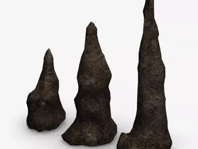 Stalagmite Set - Base 2 Free 3D model